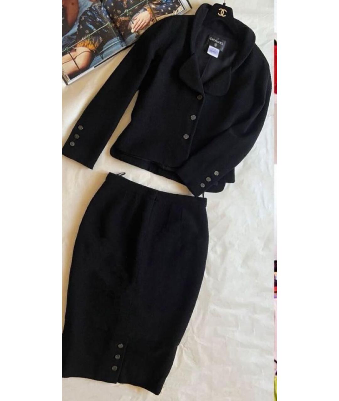 CHANEL Черная шерстяная юбка миди, фото 8