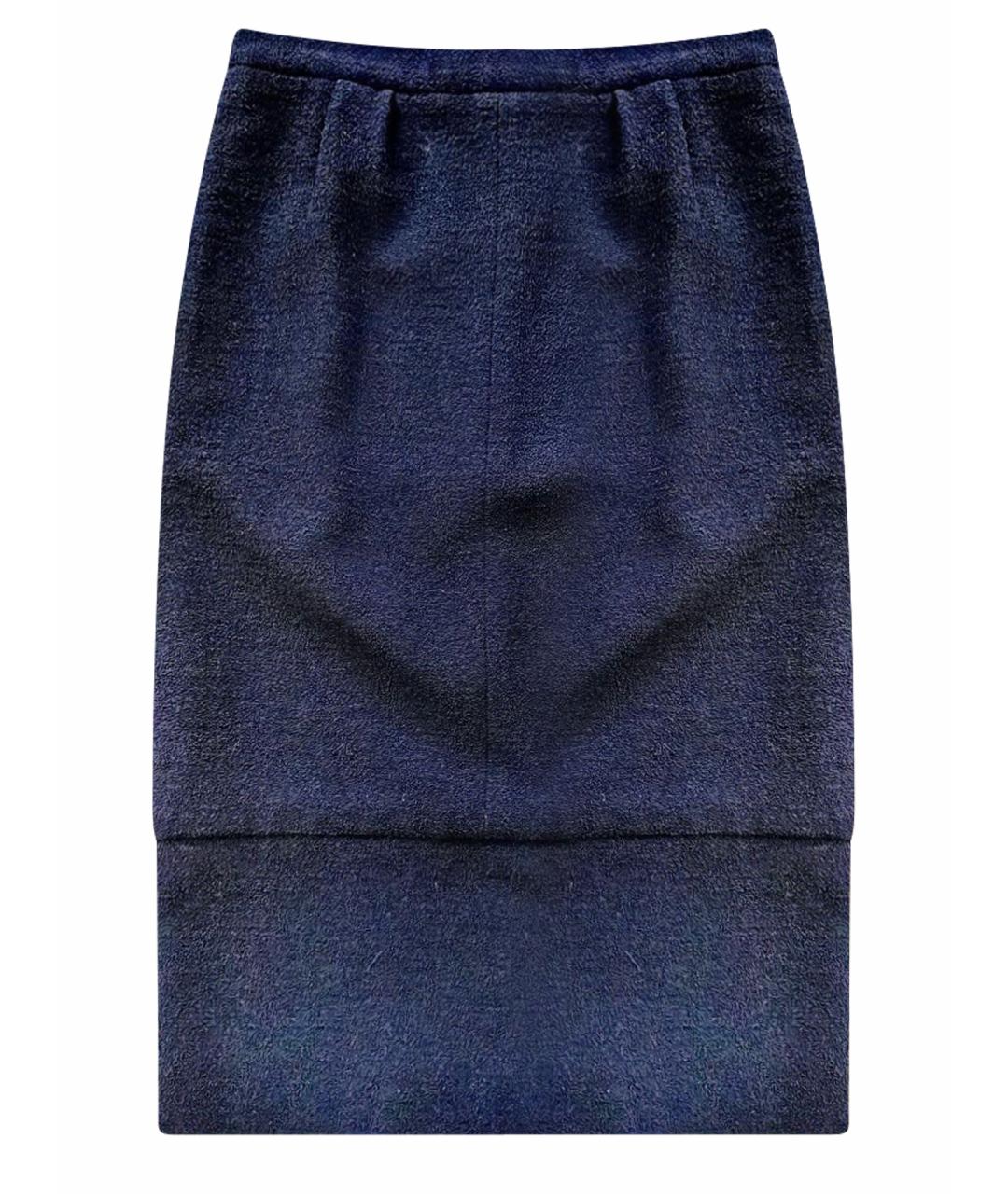 CHANEL Черная шерстяная юбка миди, фото 1