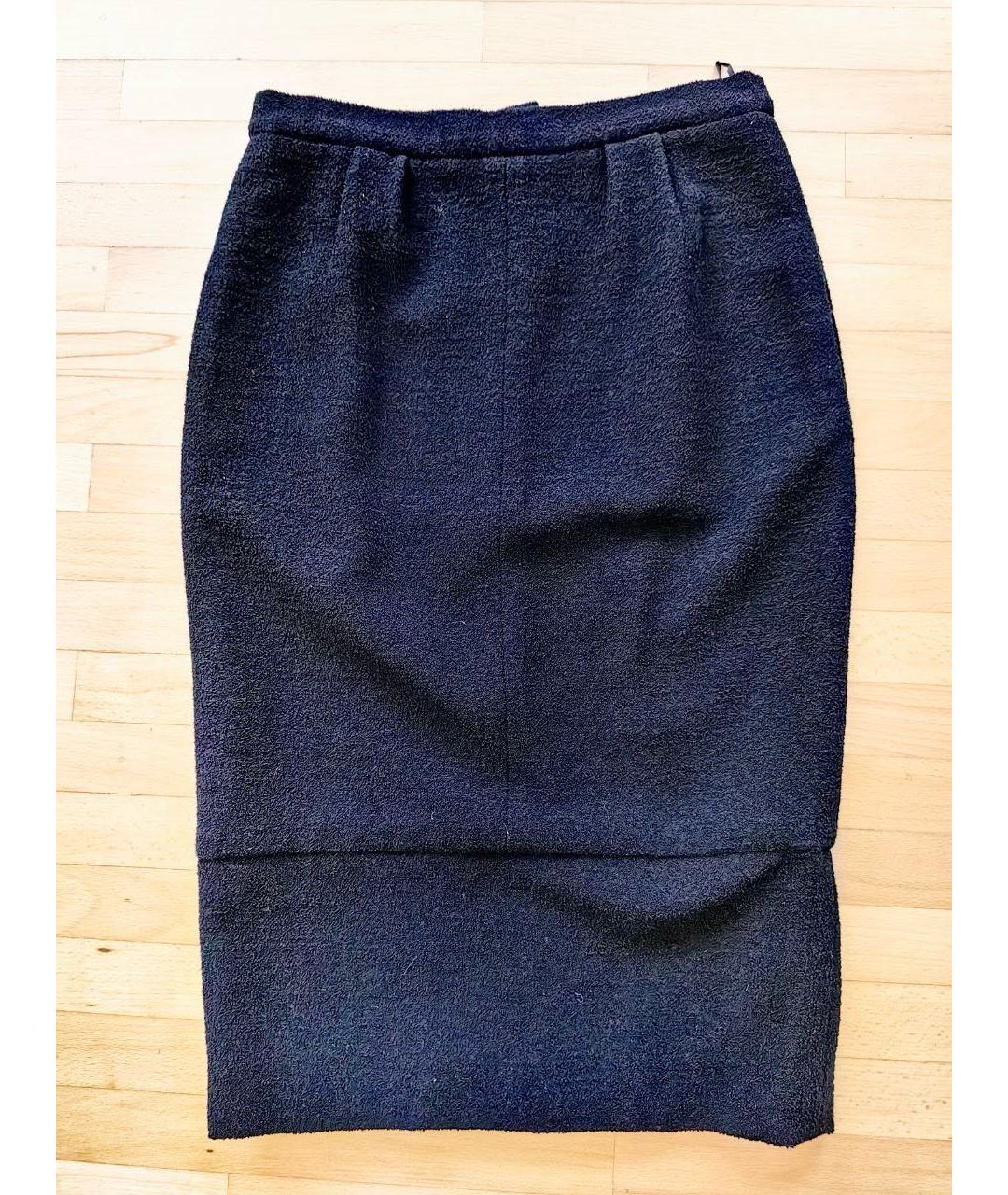 CHANEL Черная шерстяная юбка миди, фото 7