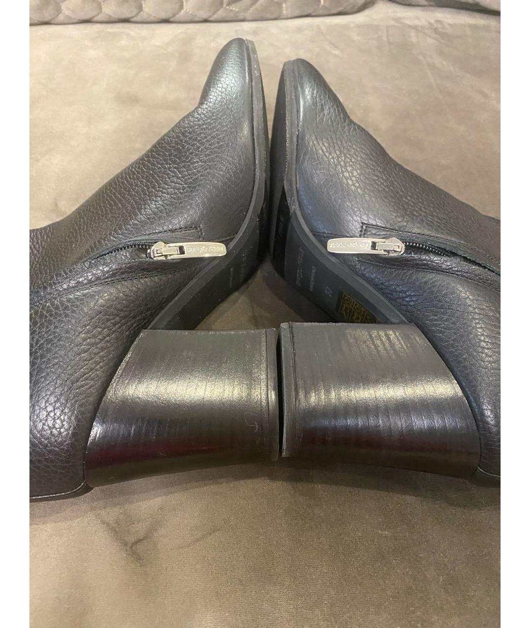 SERGIO ROSSI Черные кожаные сапоги, фото 5