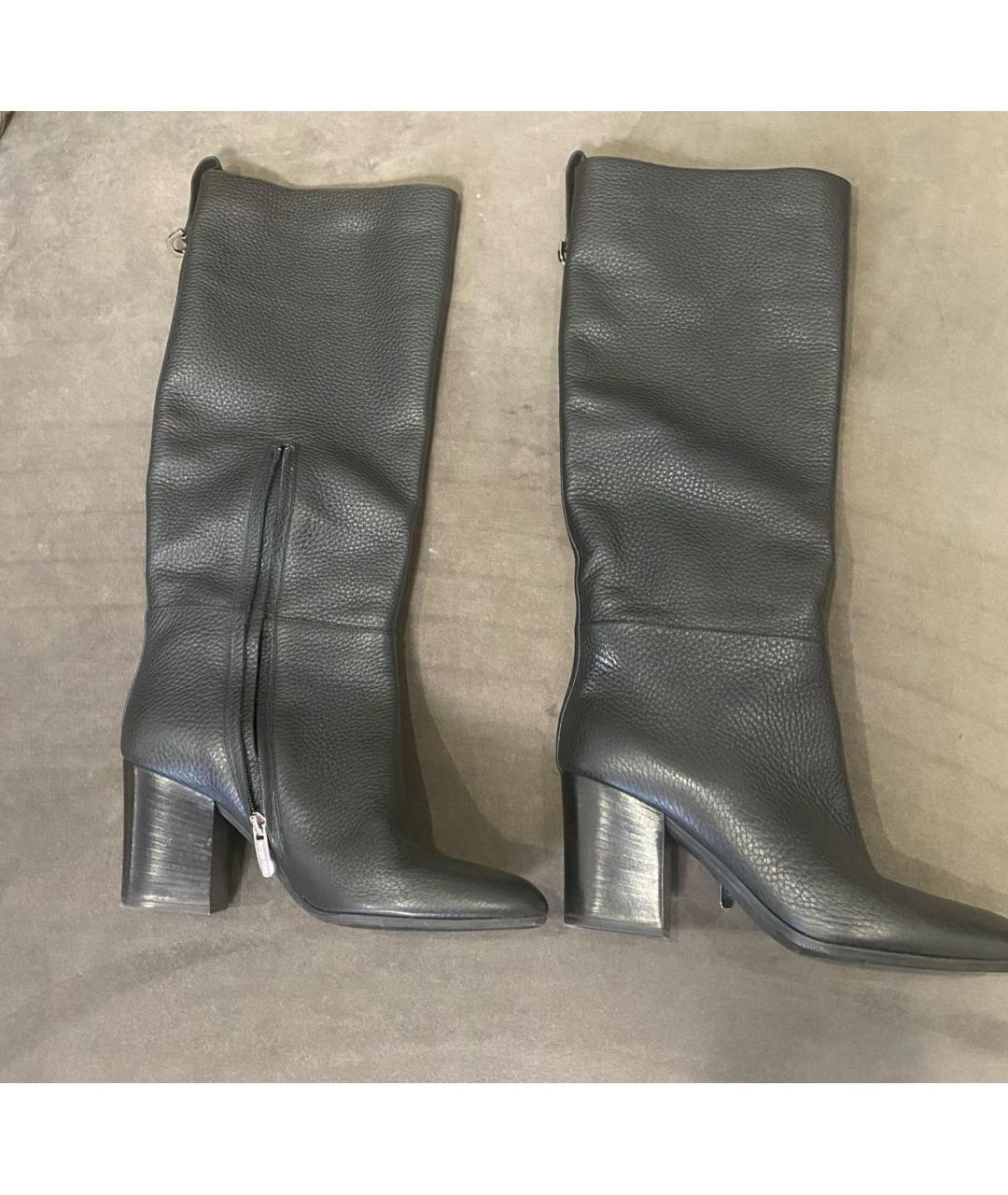 SERGIO ROSSI Черные кожаные сапоги, фото 6