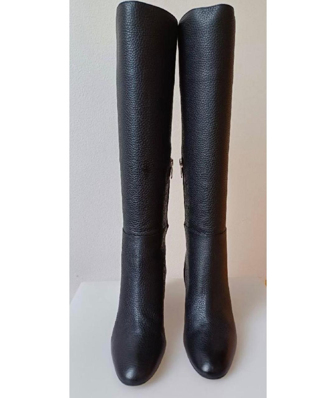 SERGIO ROSSI Черные кожаные сапоги, фото 2