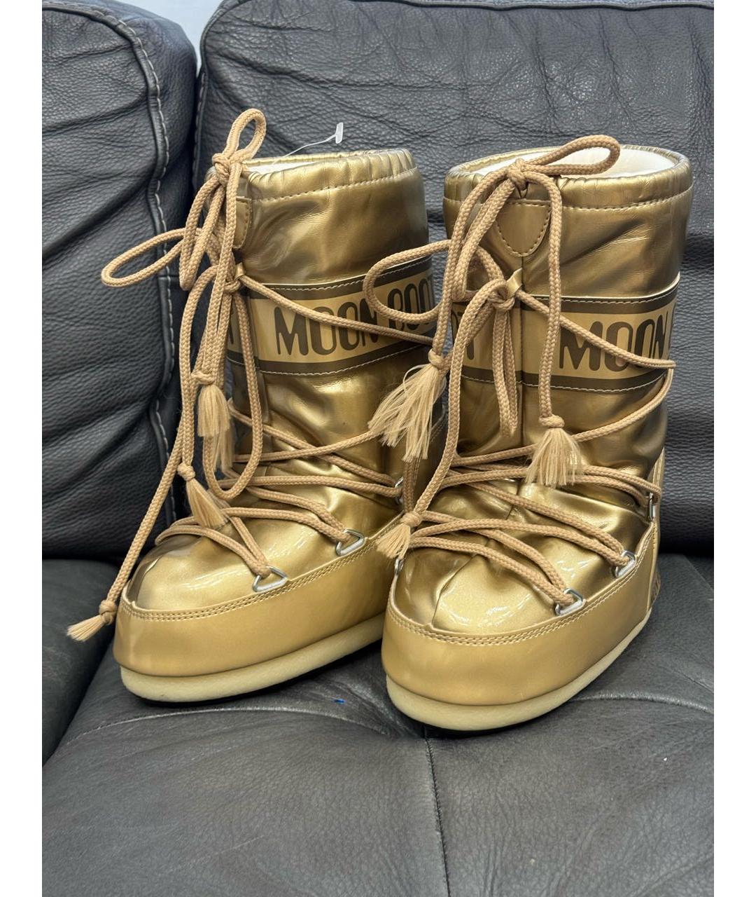 MOON BOOT Золотые сапоги, фото 2