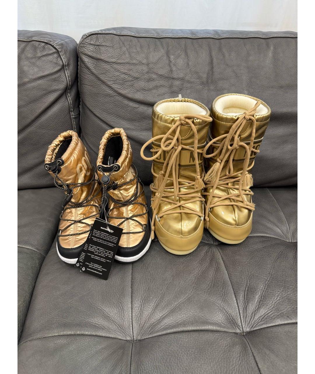 MOON BOOT Золотые сапоги, фото 5