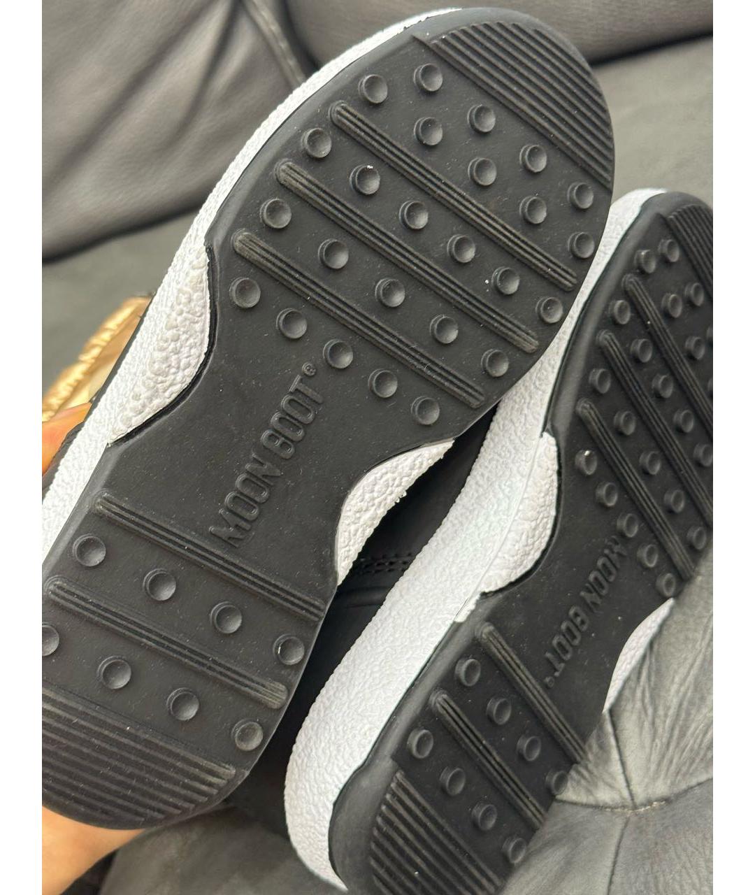 MOON BOOT Золотые текстильные ботинки, фото 5