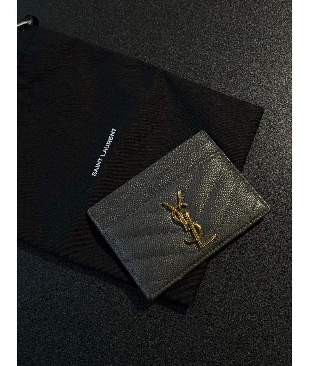 SAINT LAURENT Серая визитница, фото 3