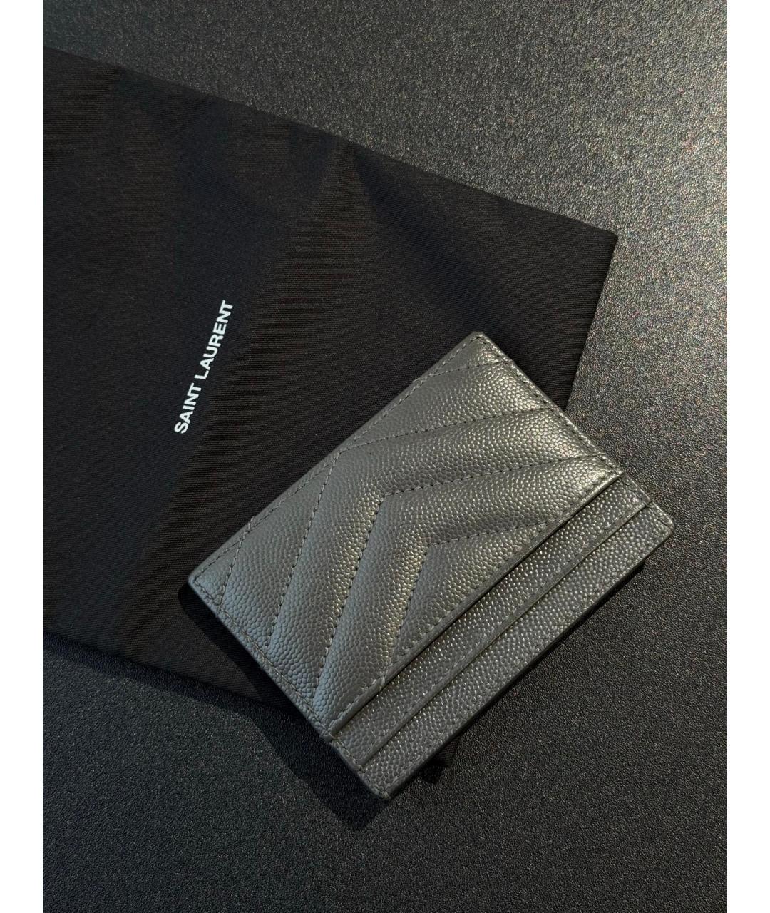 SAINT LAURENT Серая визитница, фото 2