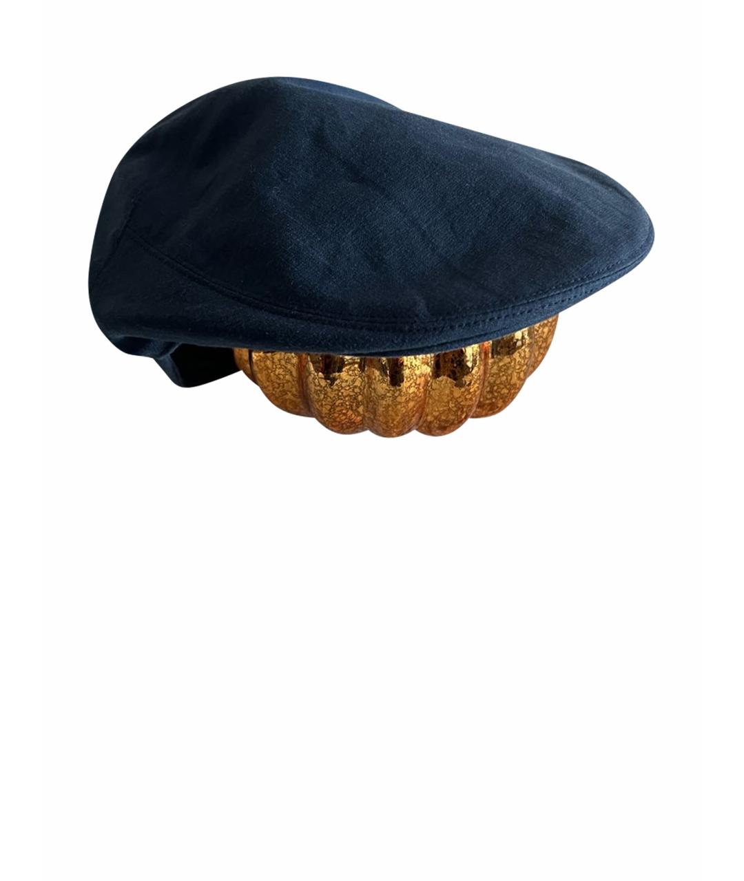 HERMES Синяя льняная кепка/бейсболка, фото 6