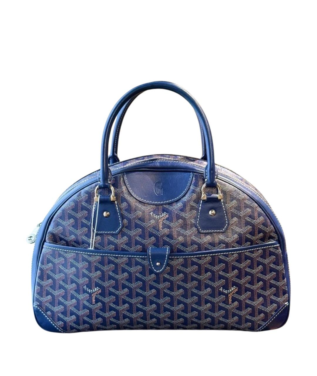 GOYARD Голубая сумка с короткими ручками из искусственной кожи, фото 1