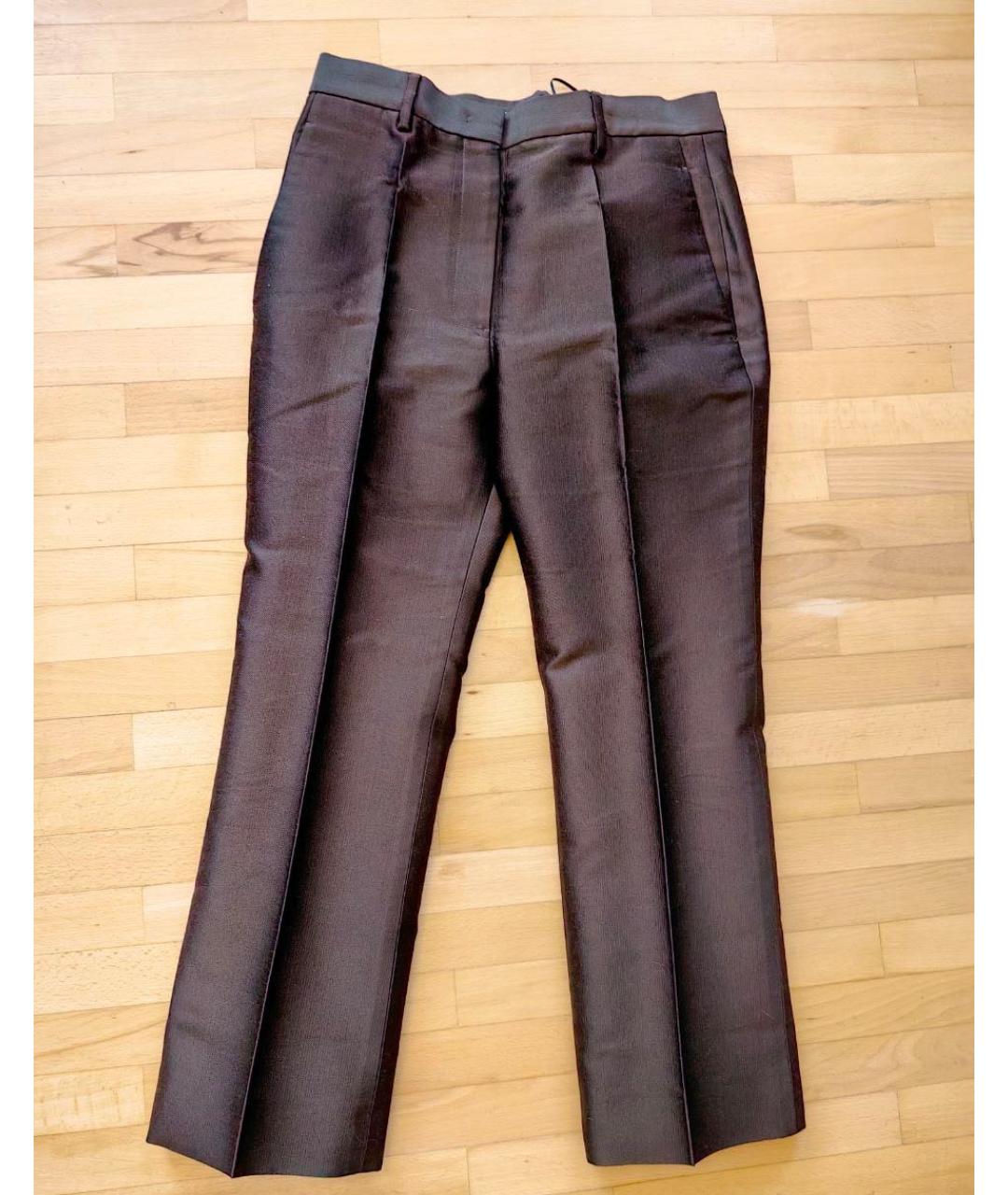 JIL SANDER Хаки шерстяные прямые брюки, фото 8