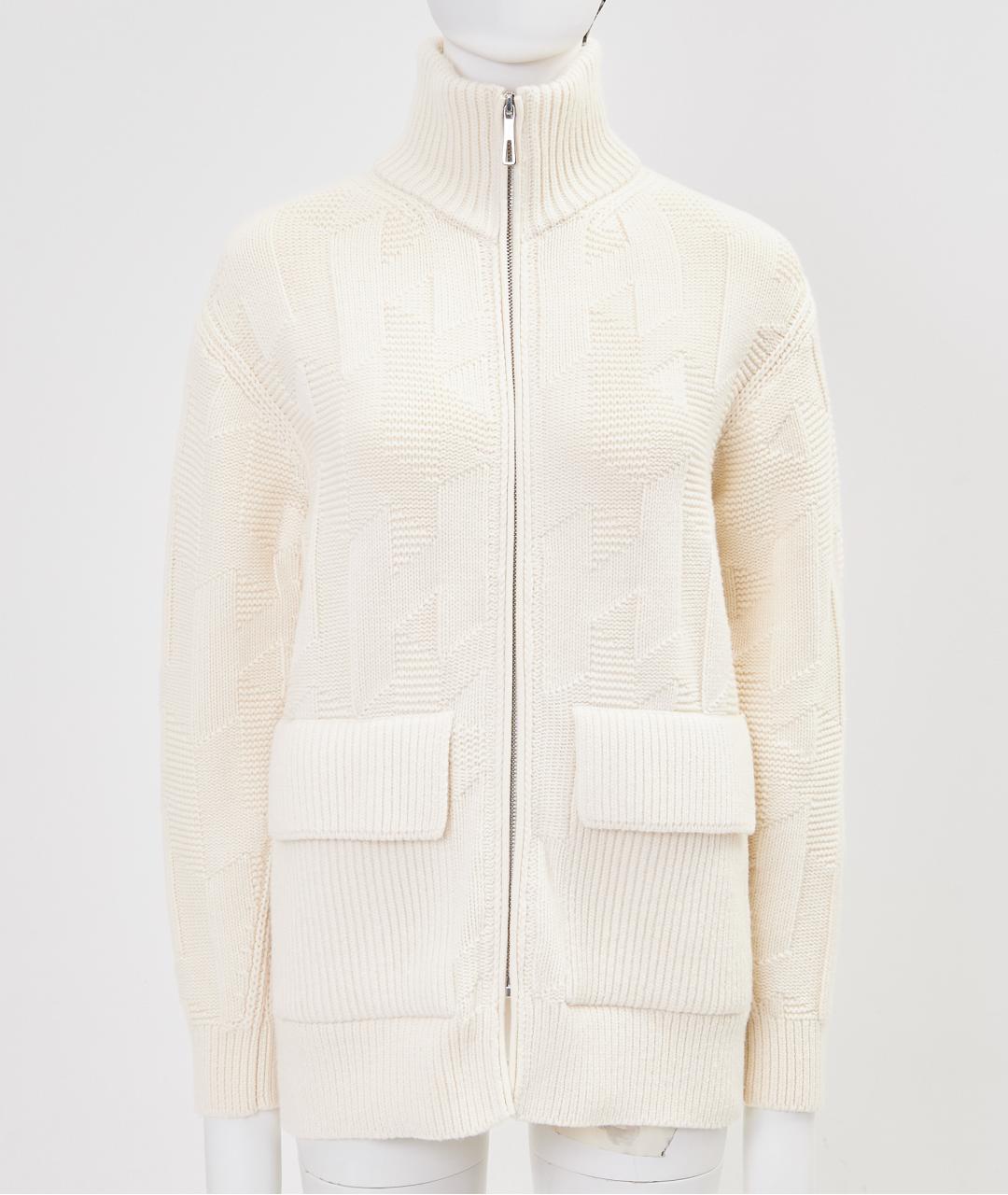 HERMES Бежевый шерстяной кардиган, фото 9