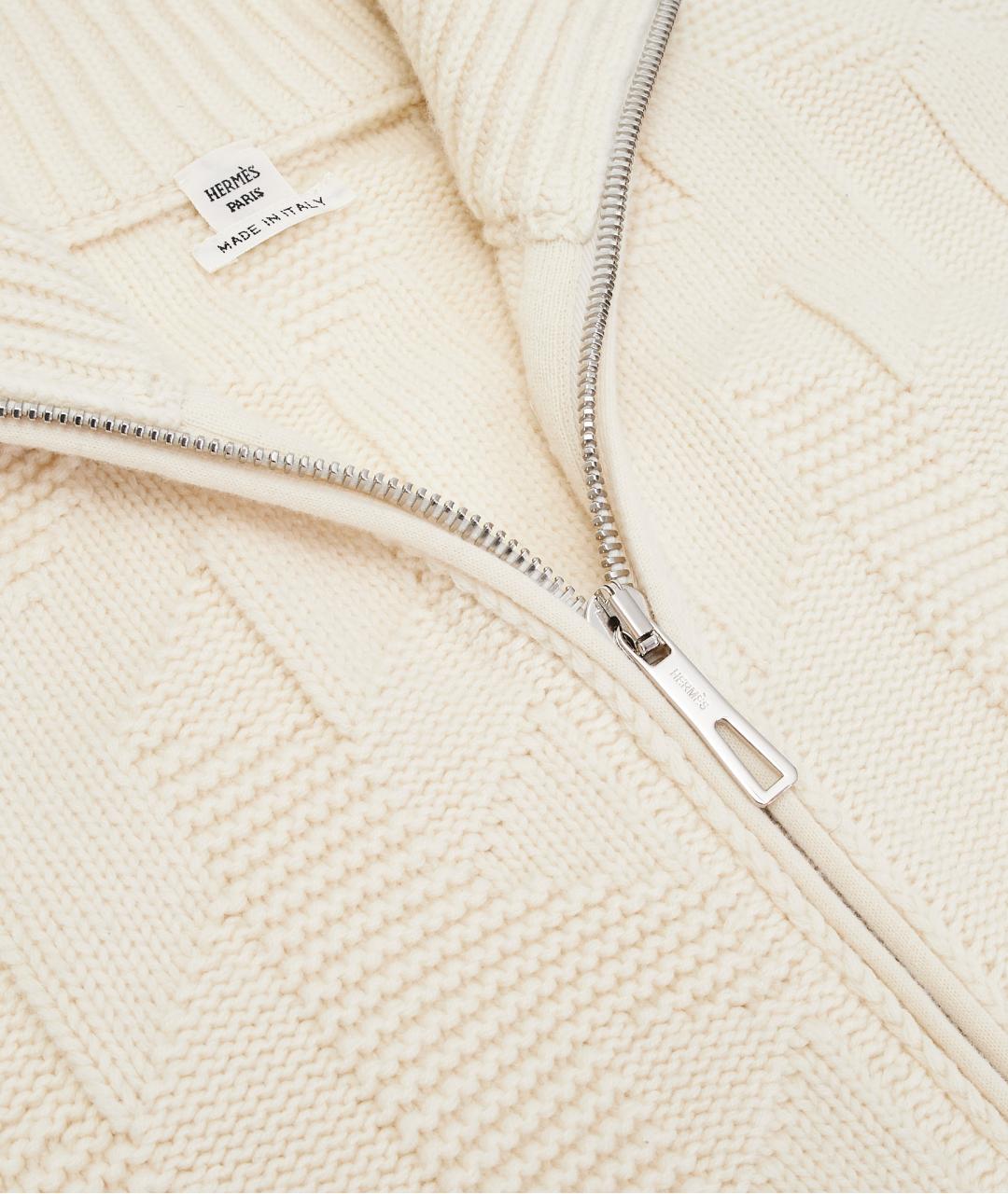 HERMES Бежевый шерстяной кардиган, фото 4