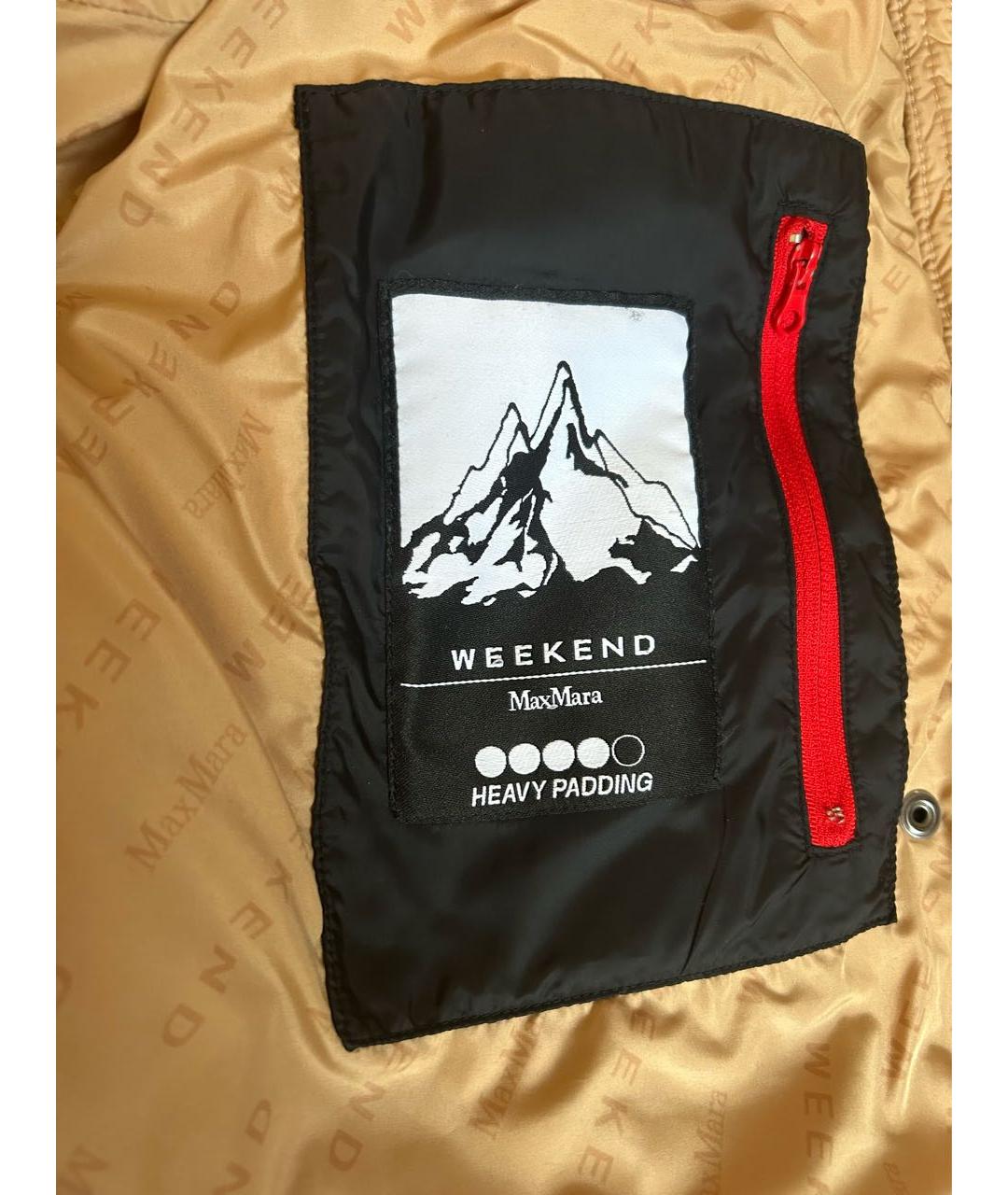 WEEKEND MAX MARA Бежевый полиэстеровый пуховик, фото 4