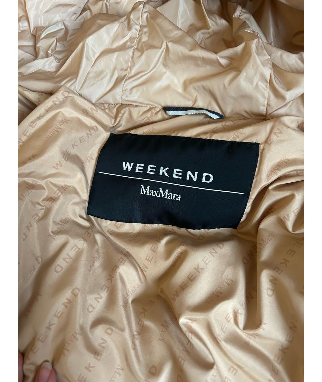 WEEKEND MAX MARA Бежевый полиэстеровый пуховик, фото 3
