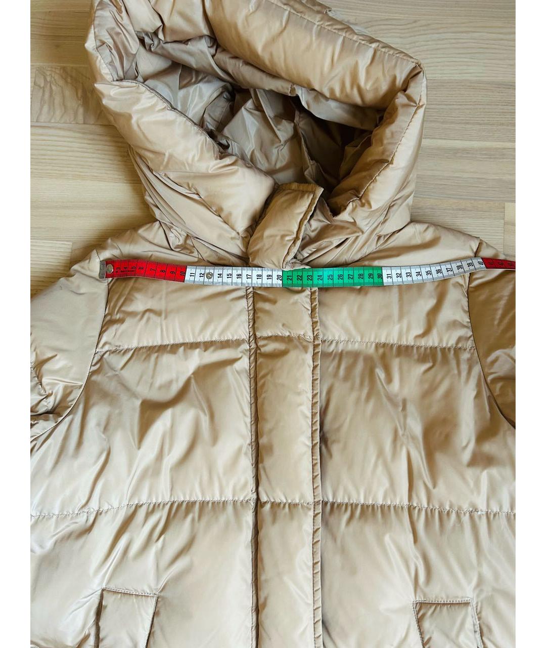 WEEKEND MAX MARA Бежевый полиэстеровый пуховик, фото 8