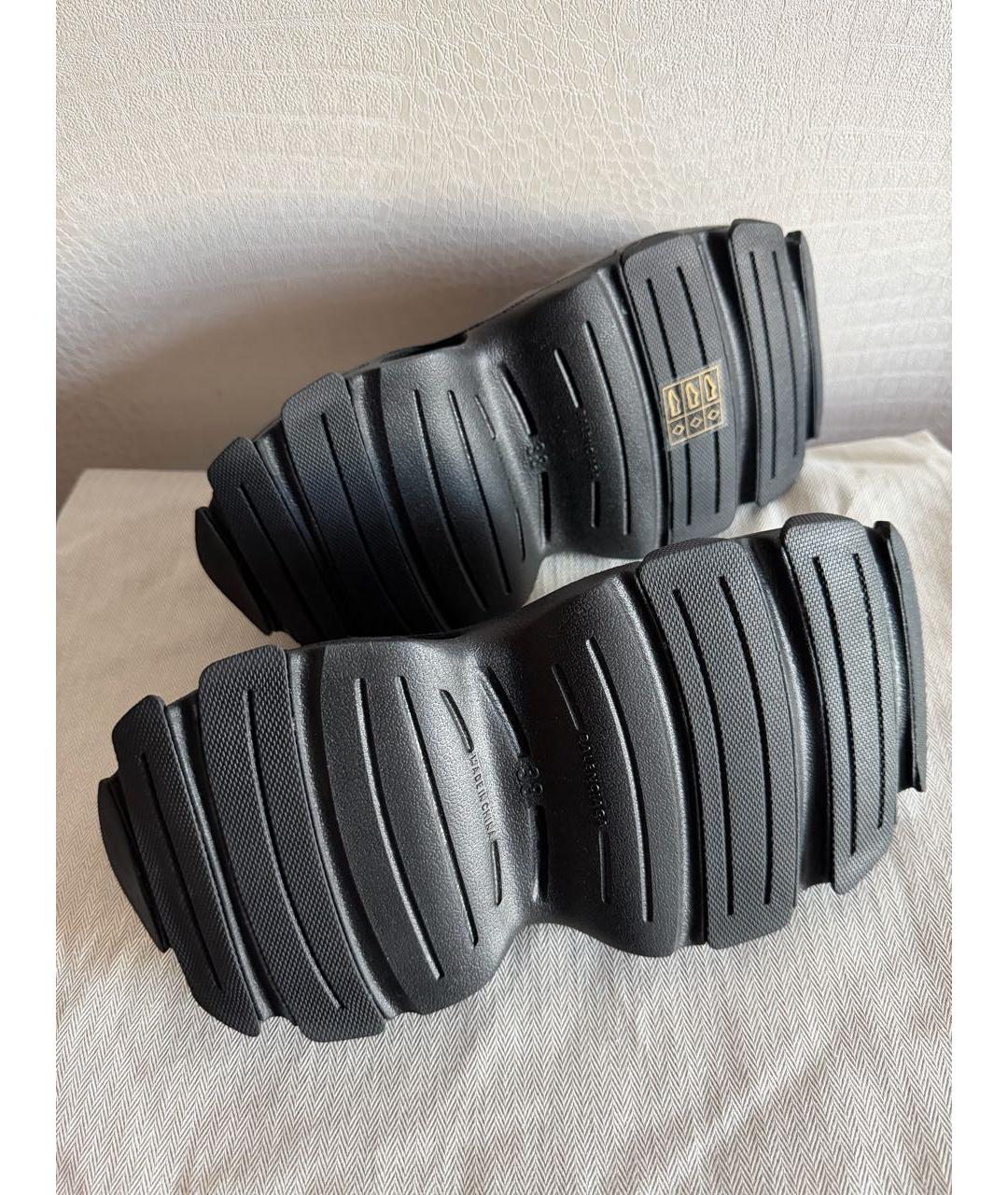 BALENCIAGA Черные резиновые низкие кроссовки / кеды, фото 4