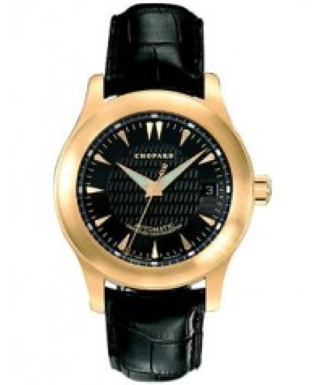 CHOPARD Черные часы из желтого золота, фото 2