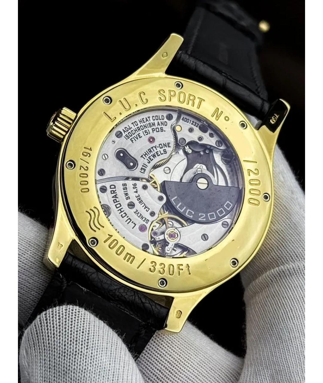 CHOPARD Черные часы из желтого золота, фото 5