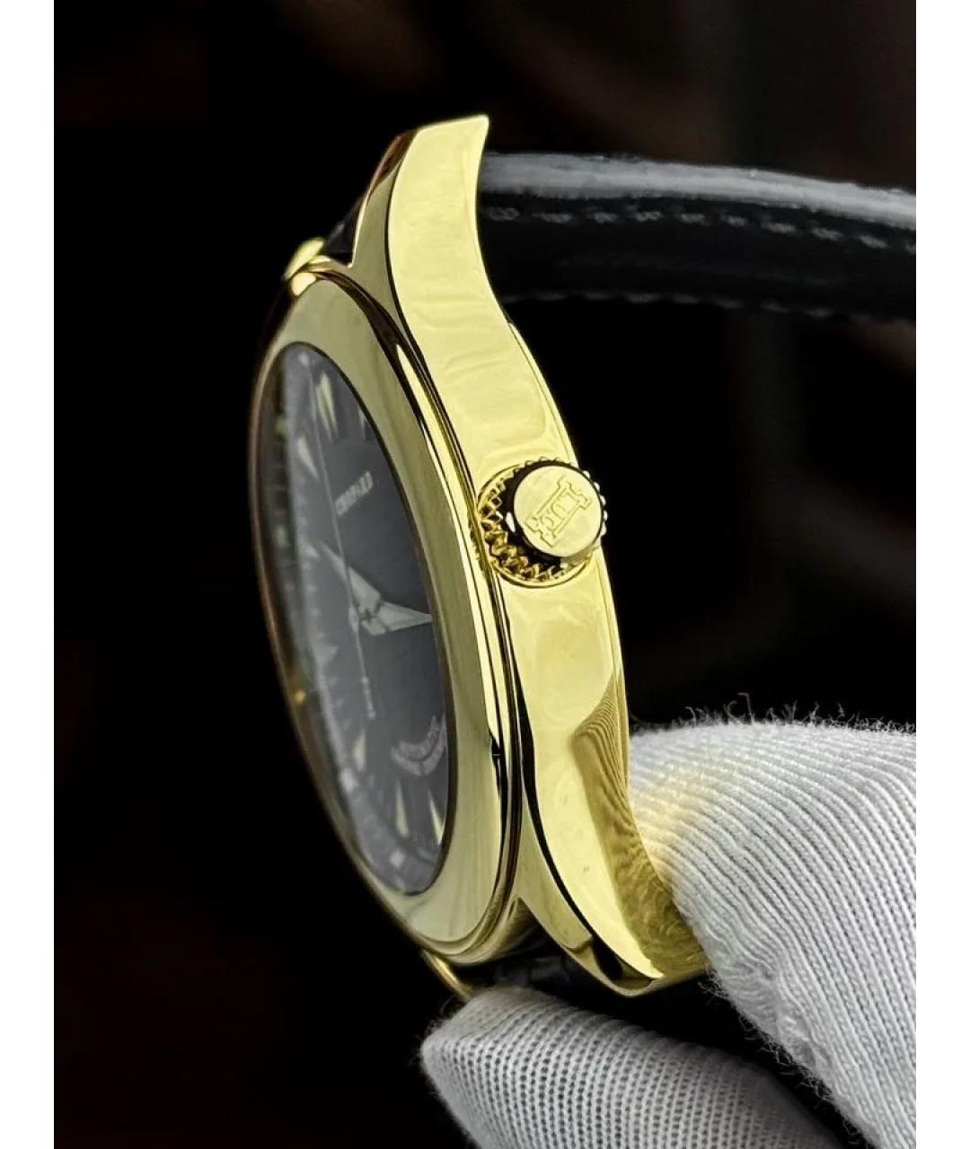 CHOPARD Черные часы из желтого золота, фото 4
