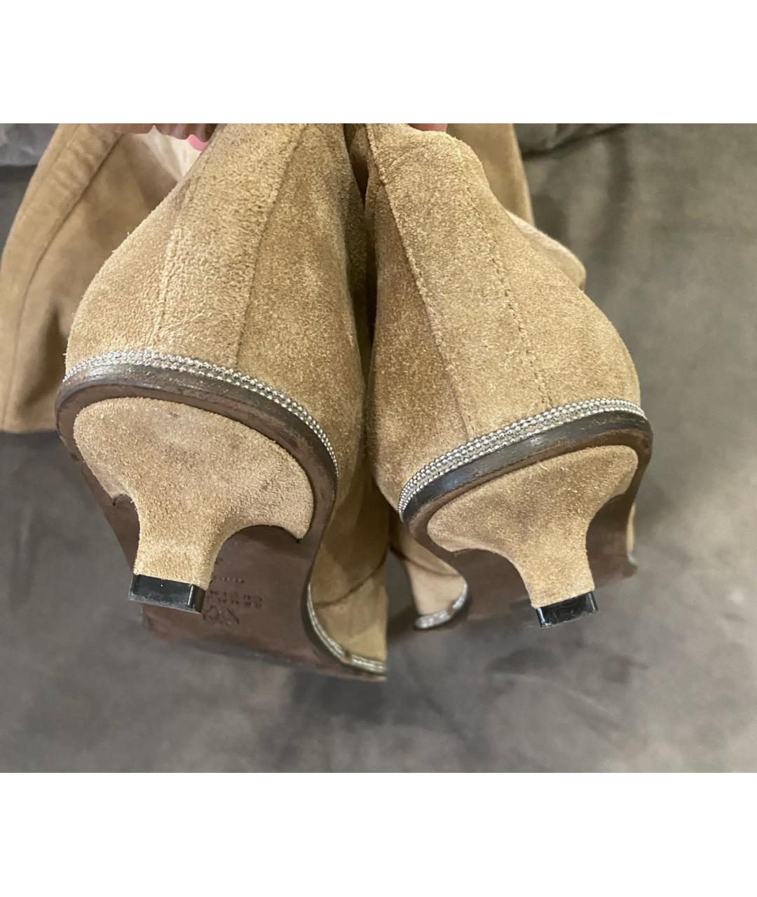 BRUNELLO CUCINELLI Коричневые замшевые сапоги, фото 3