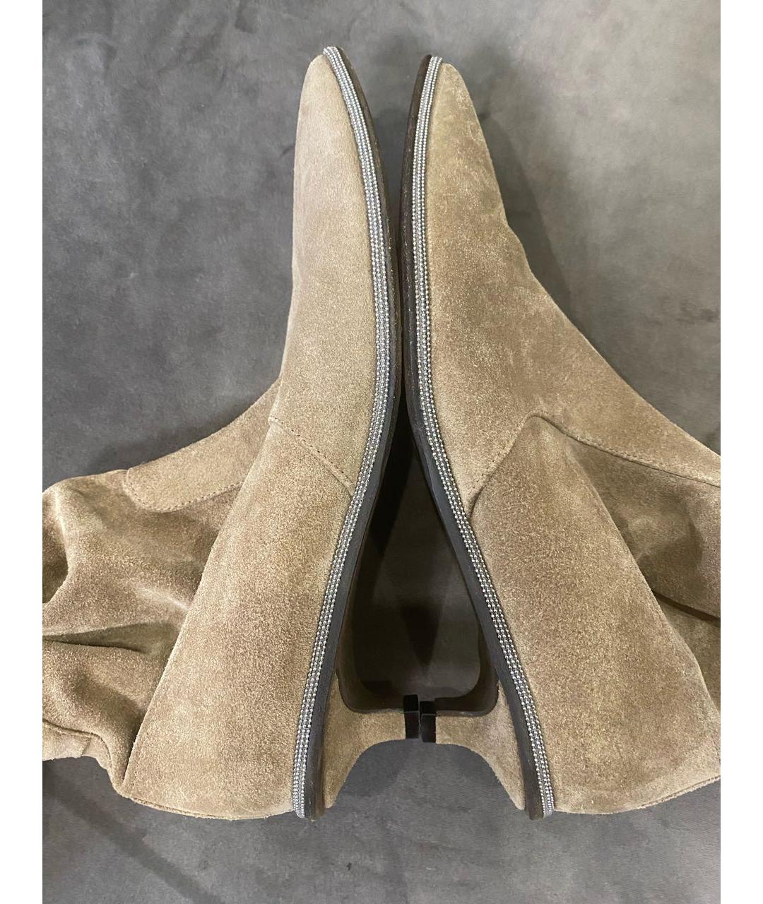 BRUNELLO CUCINELLI Коричневые замшевые сапоги, фото 5