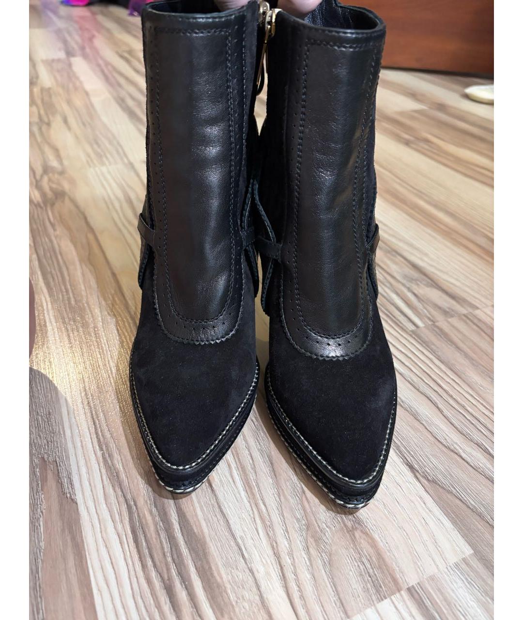 CHRISTIAN DIOR Черные замшевые ботильоны, фото 2