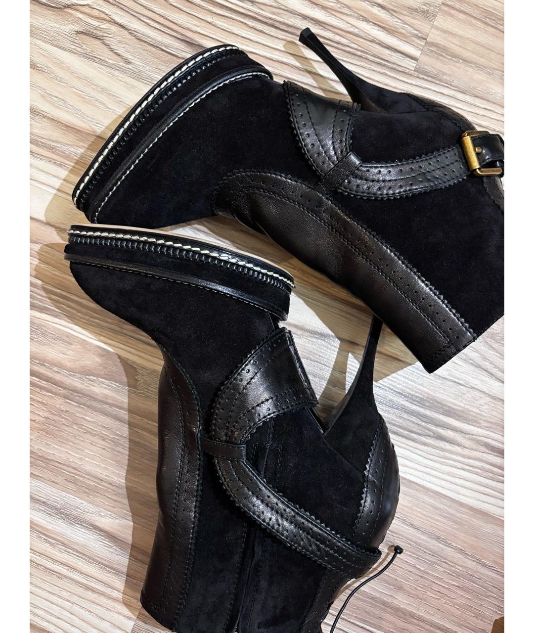 CHRISTIAN DIOR Черные замшевые ботильоны, фото 5