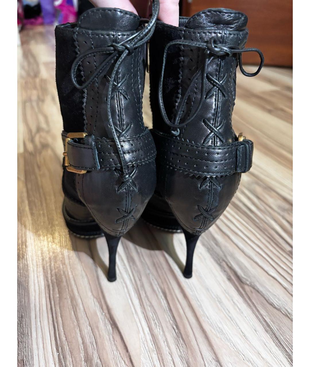 CHRISTIAN DIOR Черные замшевые ботильоны, фото 4