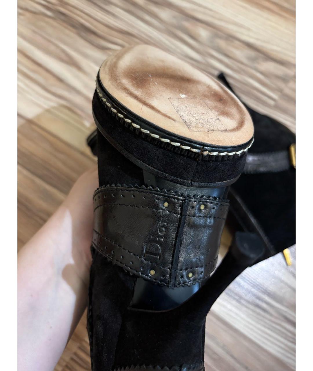 CHRISTIAN DIOR Черные замшевые ботильоны, фото 6