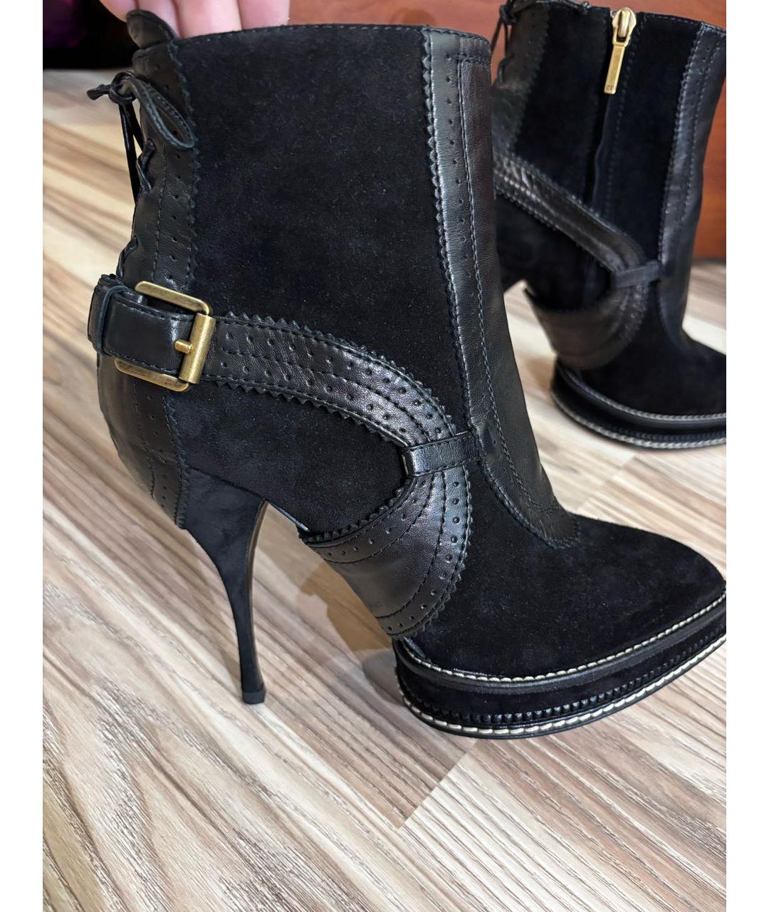 CHRISTIAN DIOR Черные замшевые ботильоны, фото 7