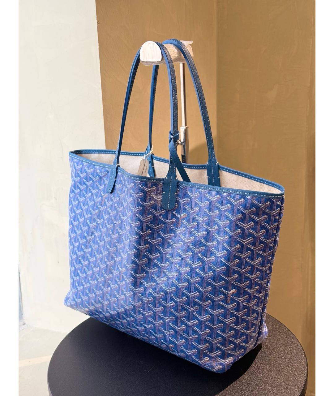 GOYARD Голубая сумка тоут из искусственной кожи, фото 4