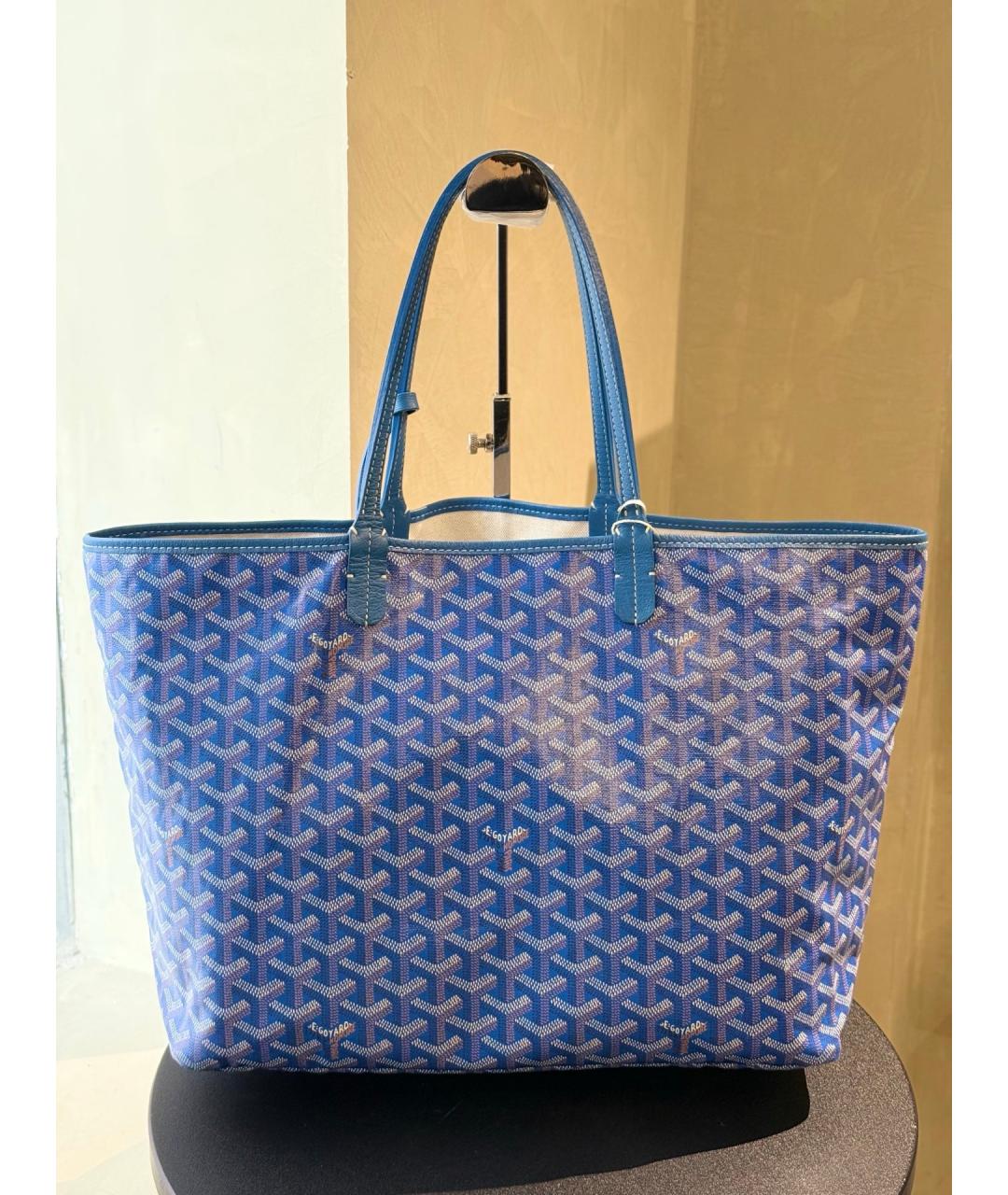 GOYARD Голубая сумка тоут из искусственной кожи, фото 8