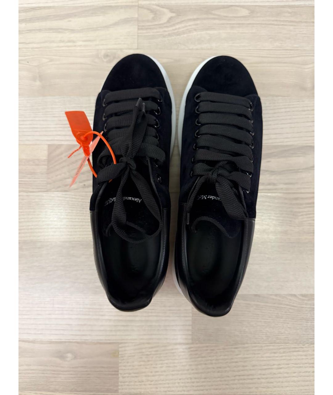 ALEXANDER MCQUEEN Черные бархатные кроссовки, фото 3