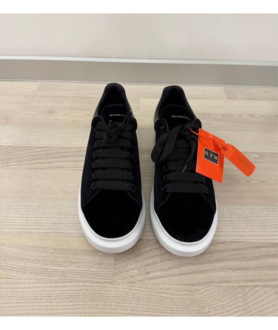 ALEXANDER MCQUEEN Черные бархатные кроссовки, фото 2