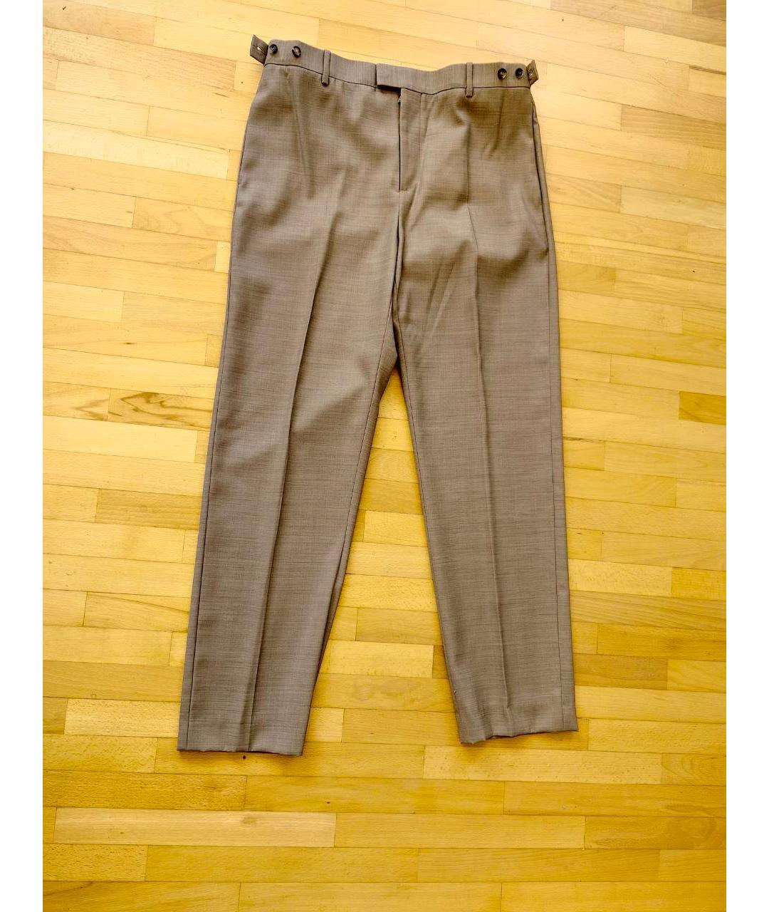 BOTTEGA VENETA Бежевый шерстяной костюм с брюками, фото 3