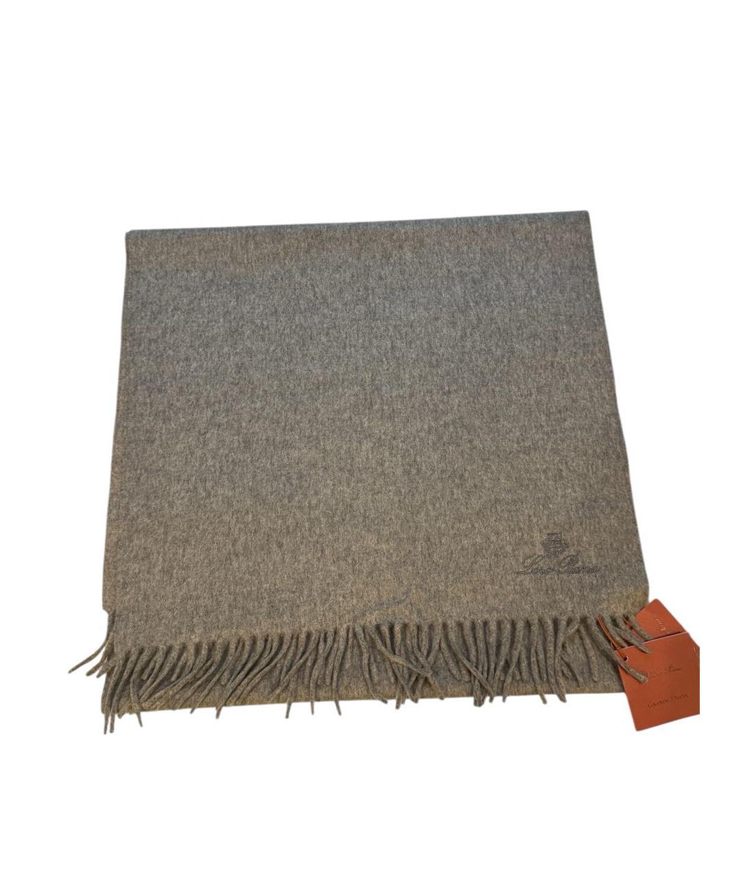 LORO PIANA Серый кашемировый шарф, фото 6