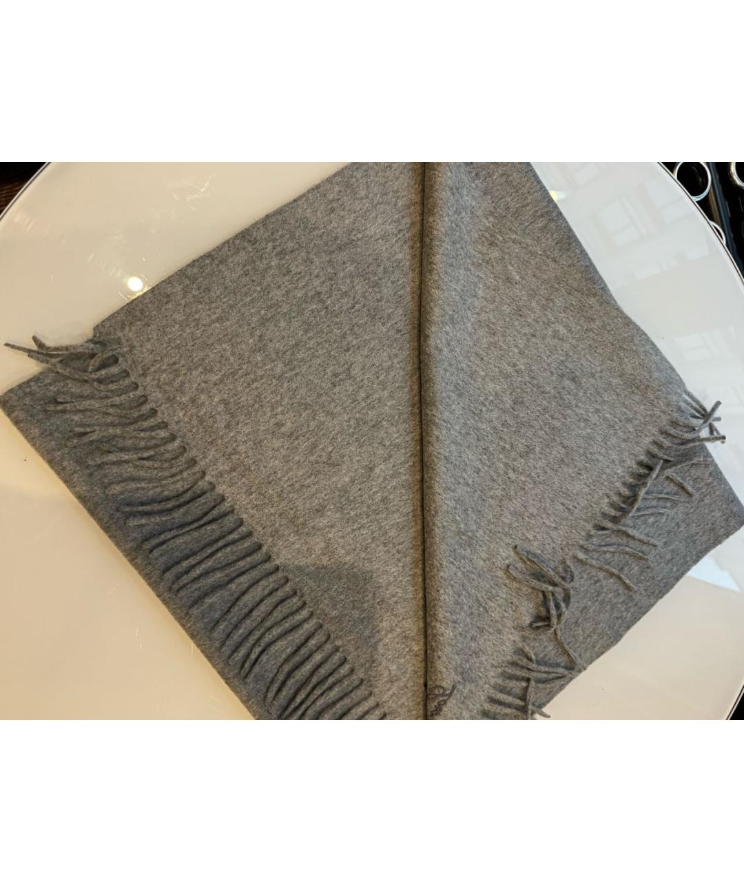 LORO PIANA Серый кашемировый шарф, фото 3