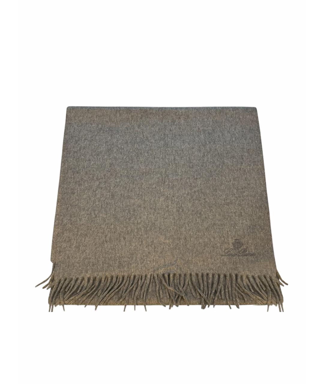 LORO PIANA Серый кашемировый шарф, фото 1