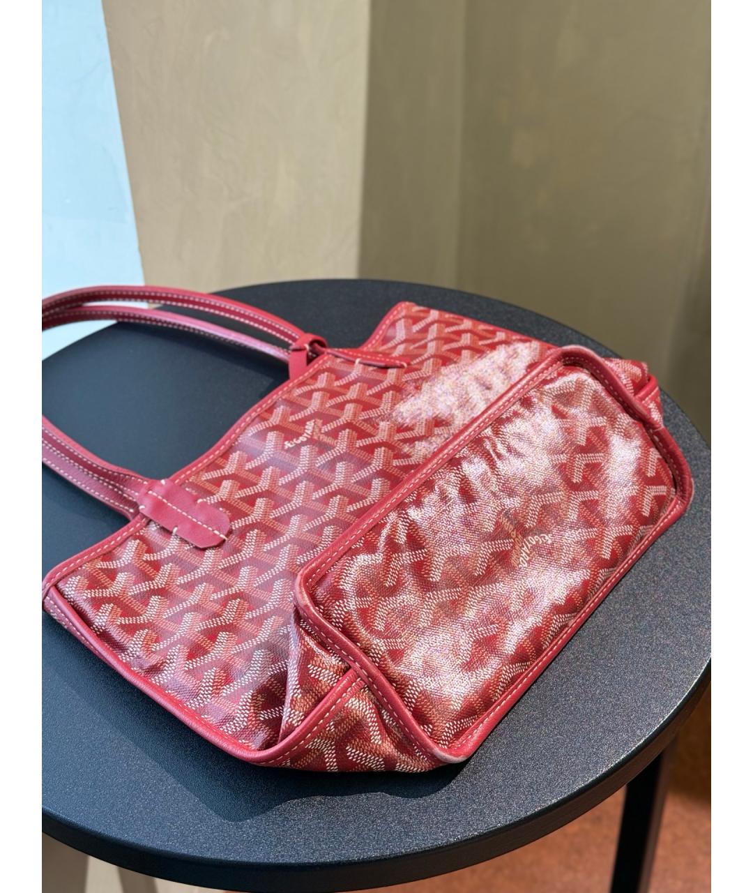 GOYARD Красная сумка через плечо из искусственной кожи, фото 7