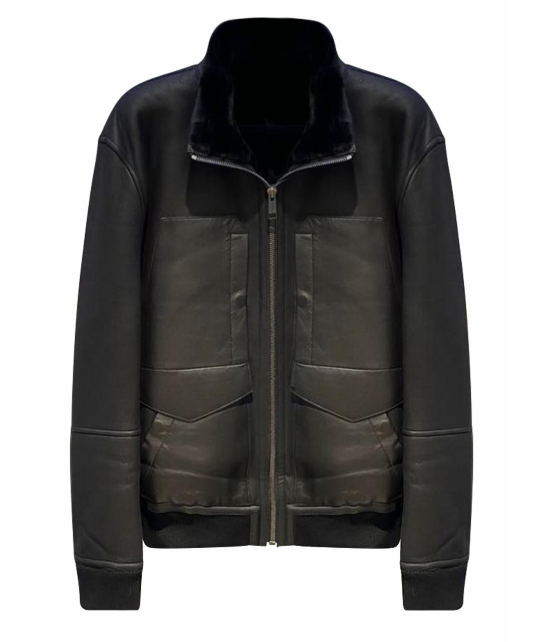 YVES SALOMON Черная кожаная дубленка/шуба, фото 1