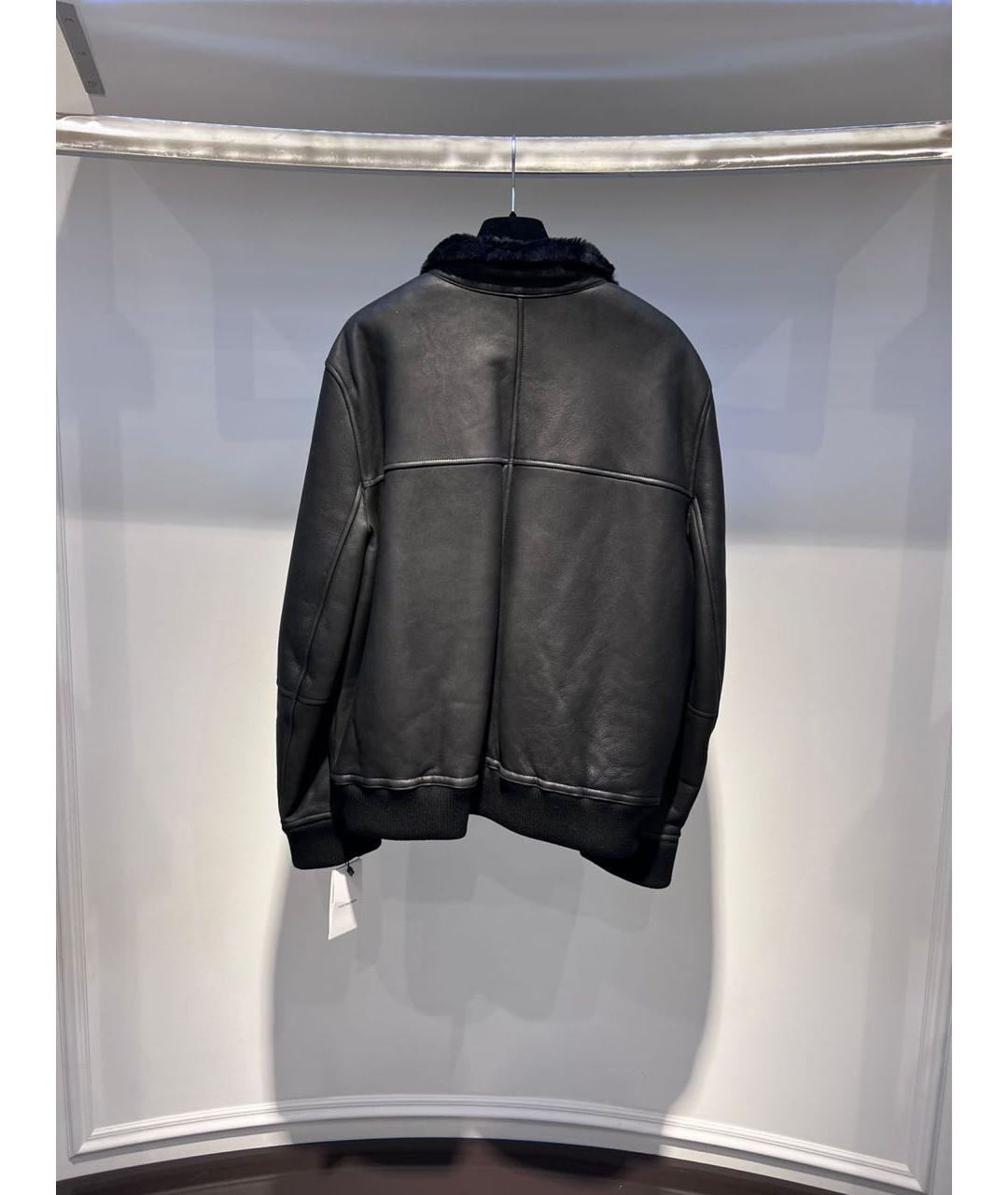 YVES SALOMON Черная кожаная дубленка/шуба, фото 2