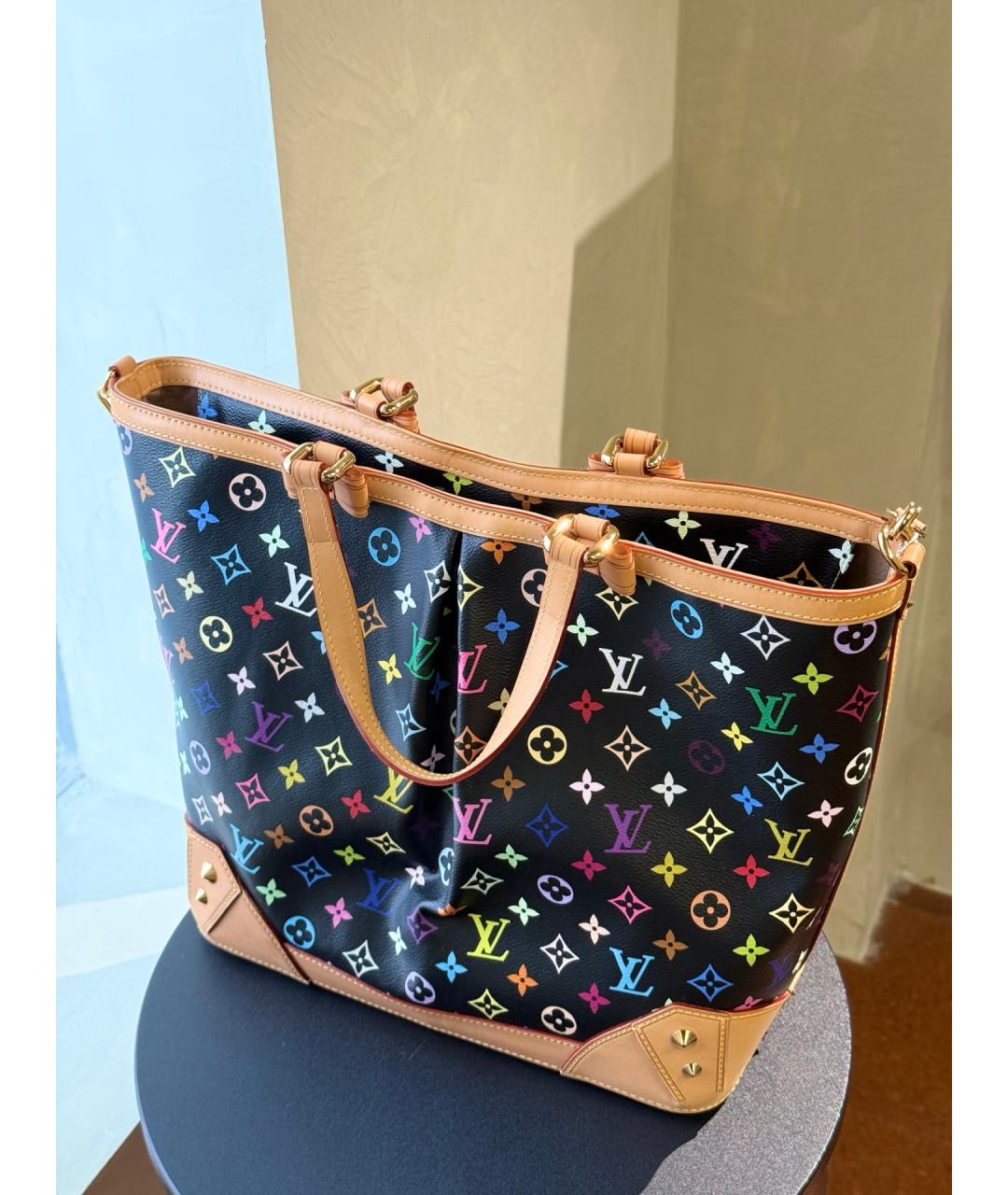 LOUIS VUITTON Черная кожаная сумка через плечо, фото 5