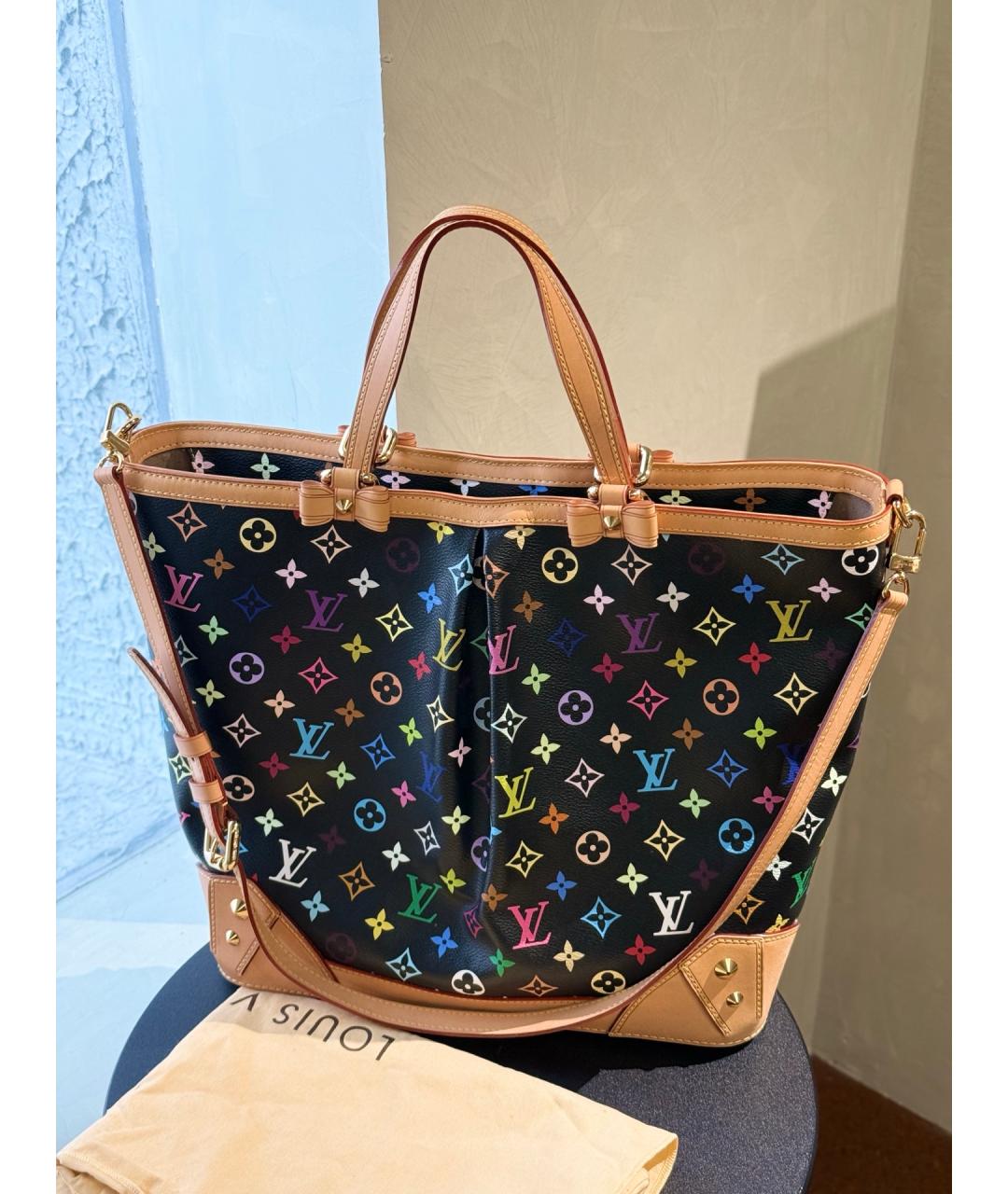 LOUIS VUITTON Черная кожаная сумка через плечо, фото 9