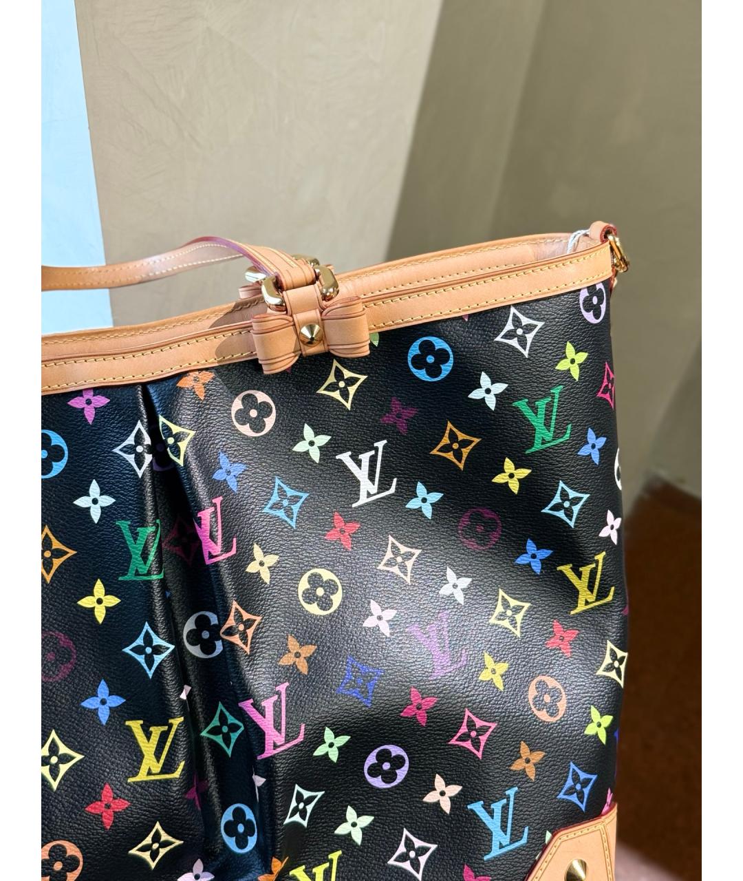 LOUIS VUITTON Черная кожаная сумка через плечо, фото 7