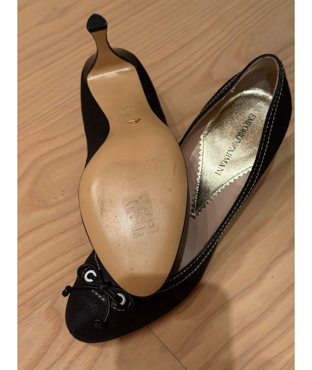 EMPORIO ARMANI Черные текстильные туфли, фото 8