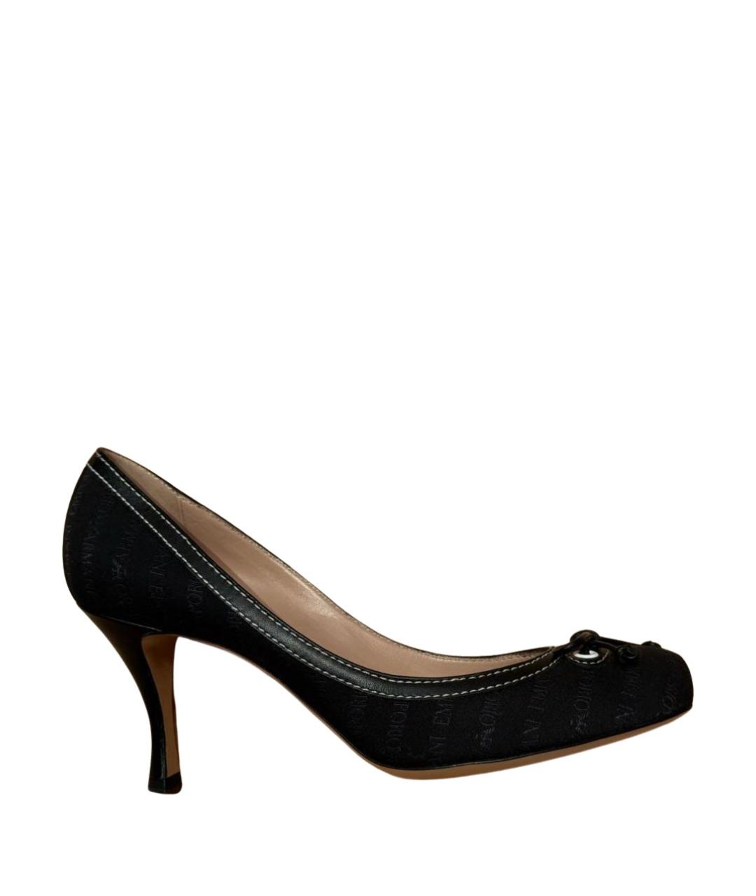 EMPORIO ARMANI Черные текстильные туфли, фото 1