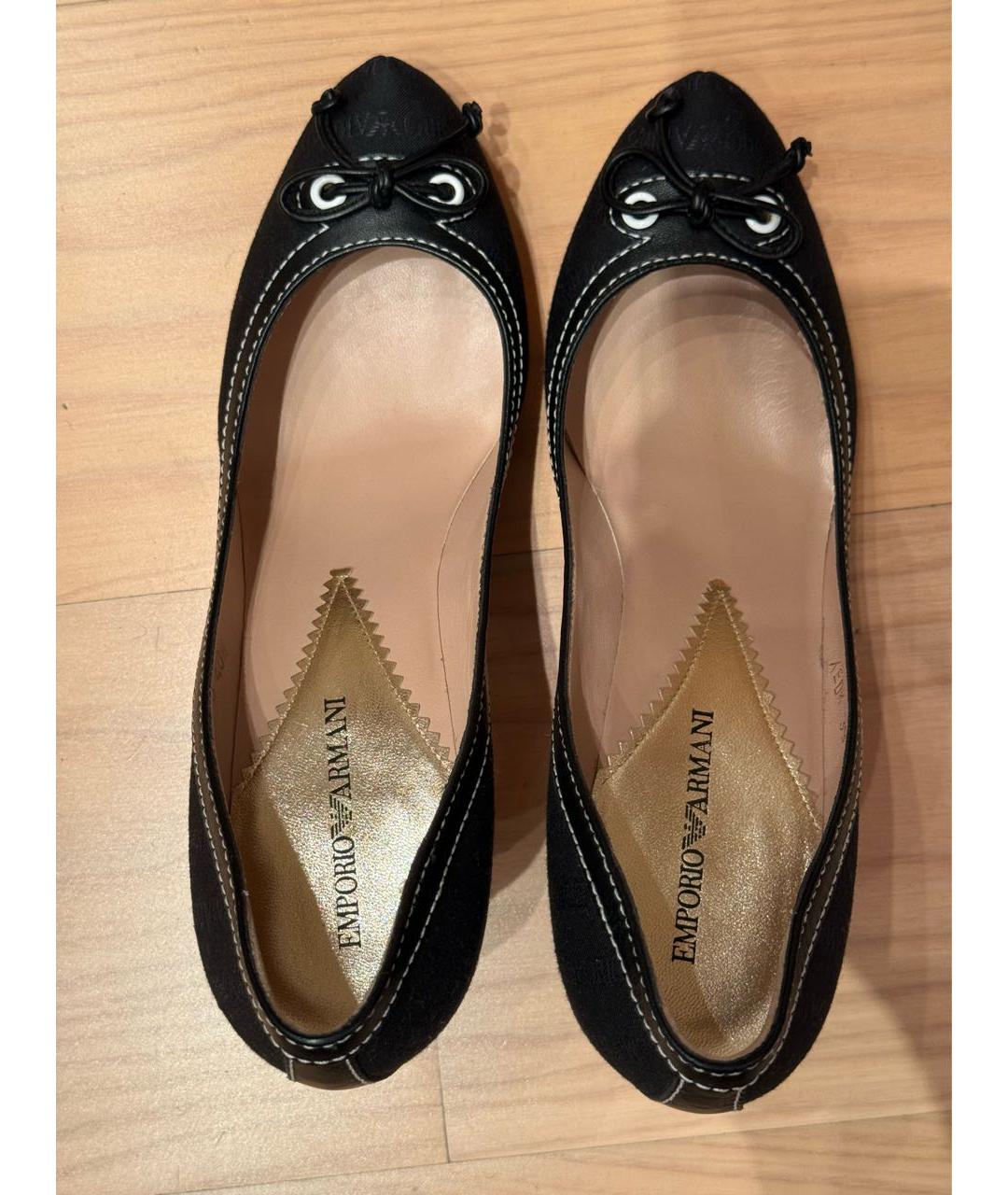 EMPORIO ARMANI Черные текстильные туфли, фото 3