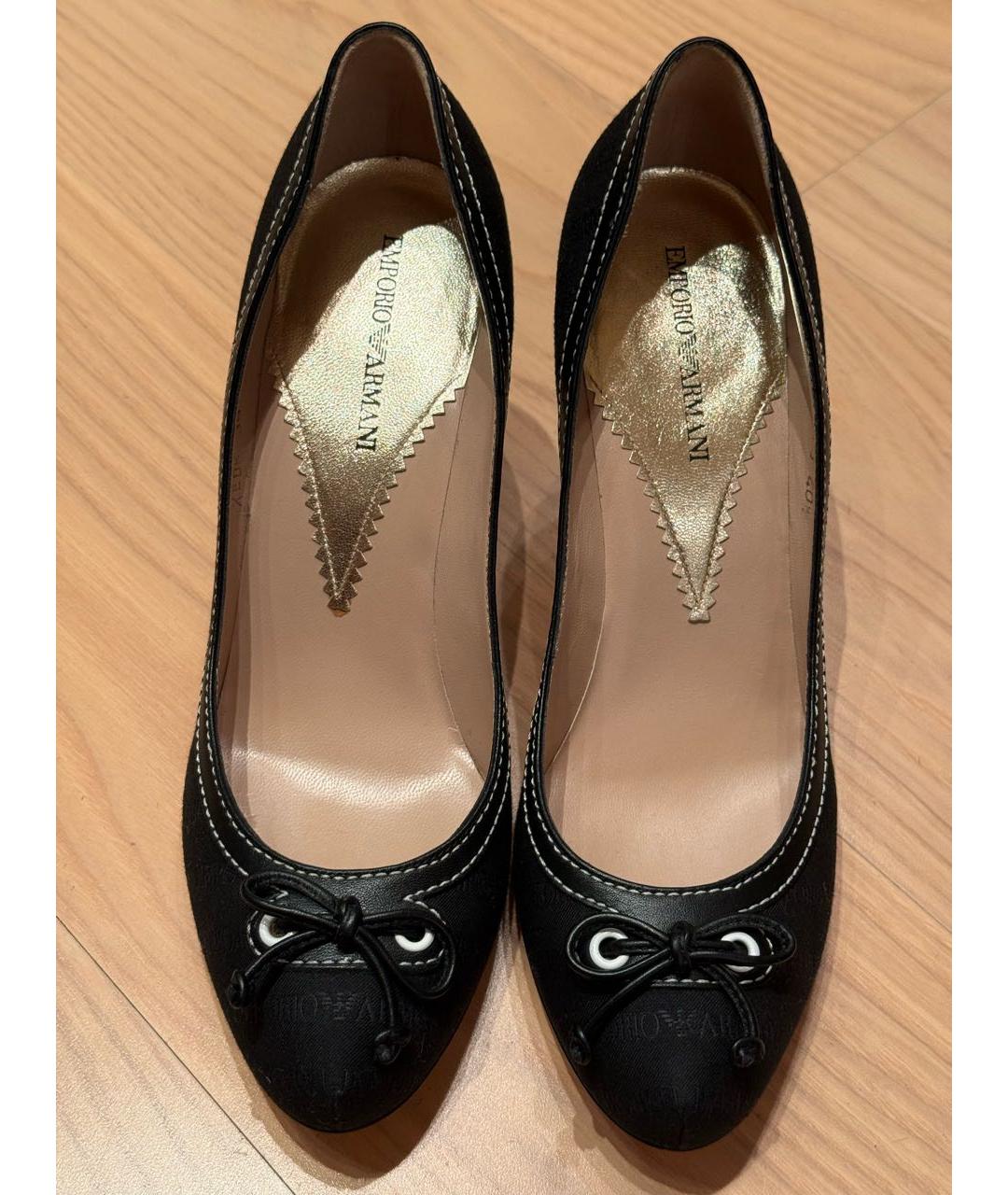 EMPORIO ARMANI Черные текстильные туфли, фото 2