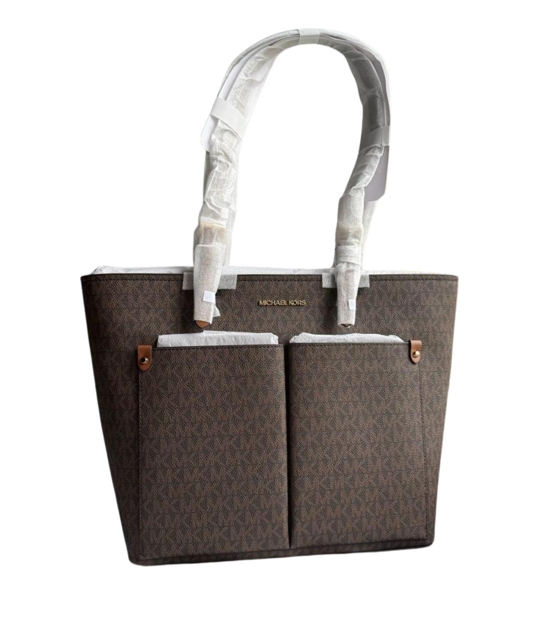 MICHAEL KORS Коричневая кожаная сумка тоут, фото 1