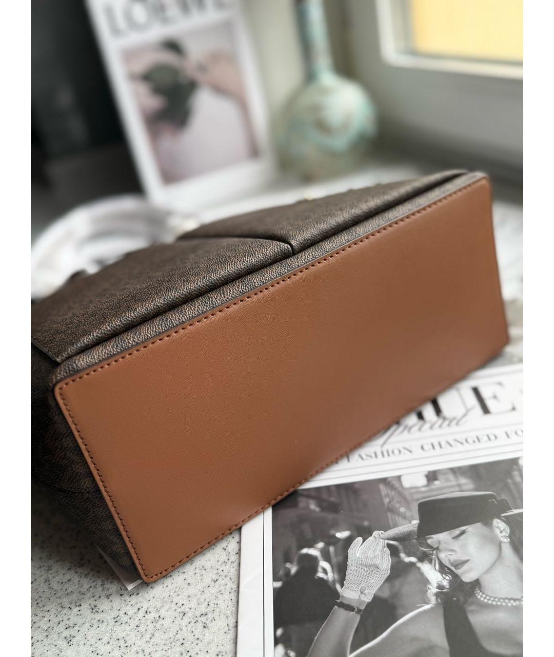 MICHAEL KORS Коричневая кожаная сумка тоут, фото 4